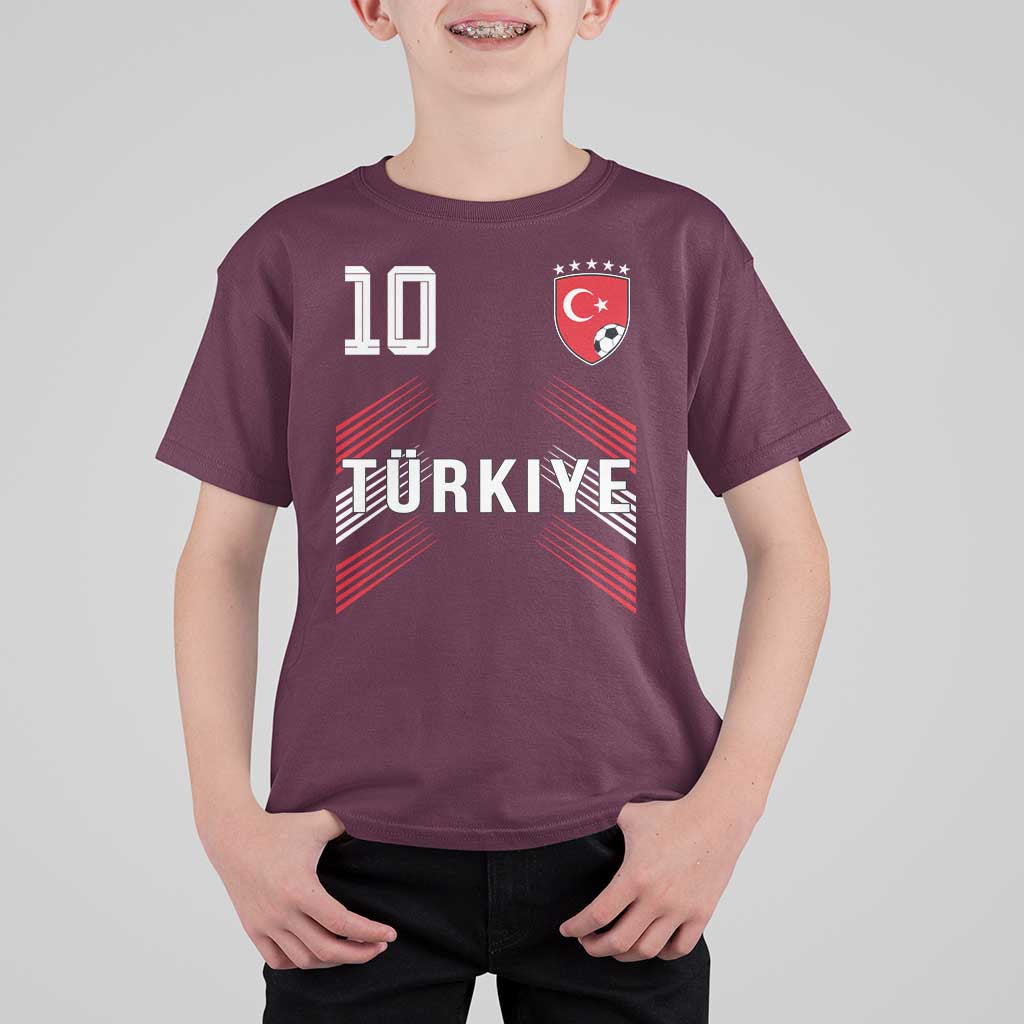 Proud Turkiye Soccer Fans Number 10 Jersey Style T Shirt For Kid Patriotic Turkish Football Turkey Sports Lover