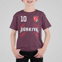 Proud Turkiye Soccer Fans Number 10 Jersey Style T Shirt For Kid Patriotic Turkish Football Turkey Sports Lover