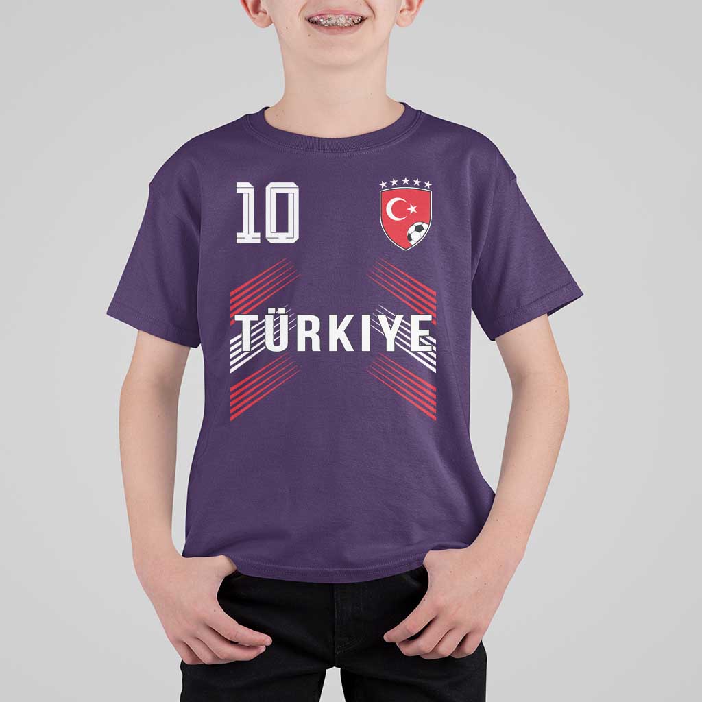 Proud Turkiye Soccer Fans Number 10 Jersey Style T Shirt For Kid Patriotic Turkish Football Turkey Sports Lover