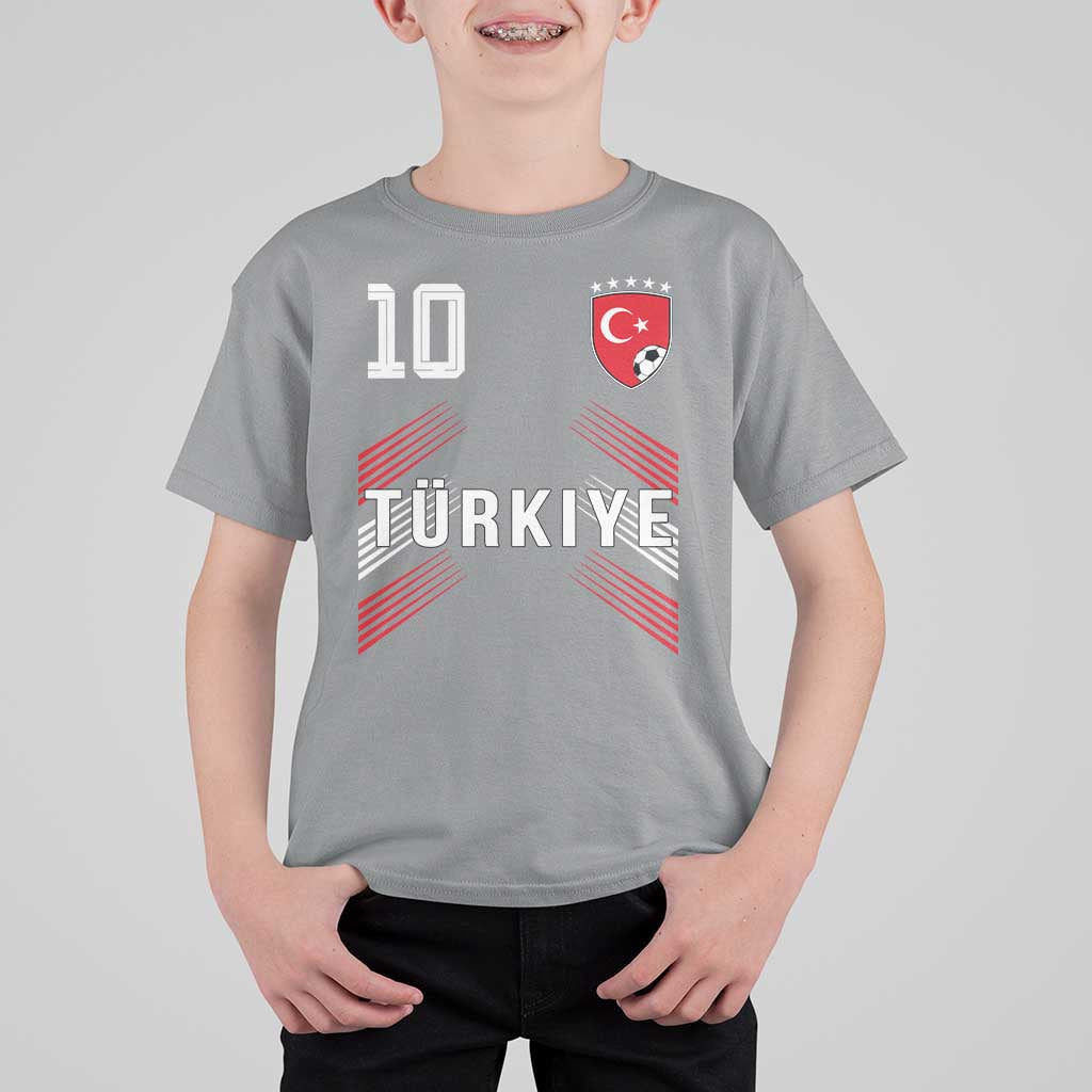 Proud Turkiye Soccer Fans Number 10 Jersey Style T Shirt For Kid Patriotic Turkish Football Turkey Sports Lover