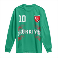 Proud Turkiye Soccer Fans Number 10 Jersey Style Long Sleeve Shirt Patriotic Turkish Football Turkey Sports Lover