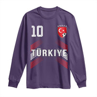 Proud Turkiye Soccer Fans Number 10 Jersey Style Long Sleeve Shirt Patriotic Turkish Football Turkey Sports Lover