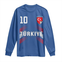 Proud Turkiye Soccer Fans Number 10 Jersey Style Long Sleeve Shirt Patriotic Turkish Football Turkey Sports Lover