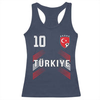 Proud Turkiye Soccer Fans Number 10 Jersey Style Racerback Tank Top Patriotic Turkish Football Turkey Sports Lover