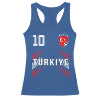 Proud Turkiye Soccer Fans Number 10 Jersey Style Racerback Tank Top Patriotic Turkish Football Turkey Sports Lover