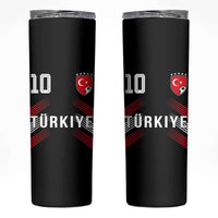 Proud Turkiye Soccer Fans Number 10 Jersey Style Skinny Tumbler Patriotic Turkish Football Turkey Sports Lover