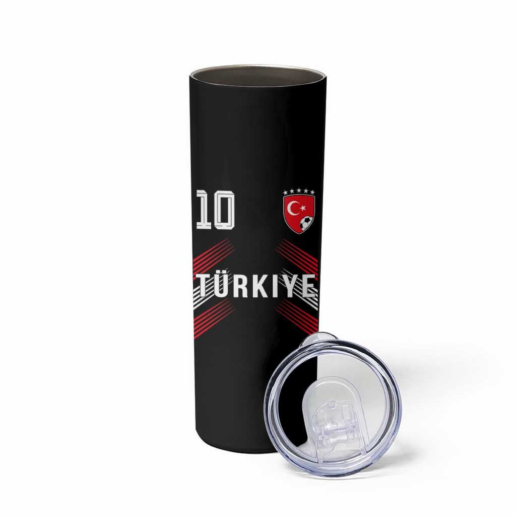 Proud Turkiye Soccer Fans Number 10 Jersey Style Skinny Tumbler Patriotic Turkish Football Turkey Sports Lover