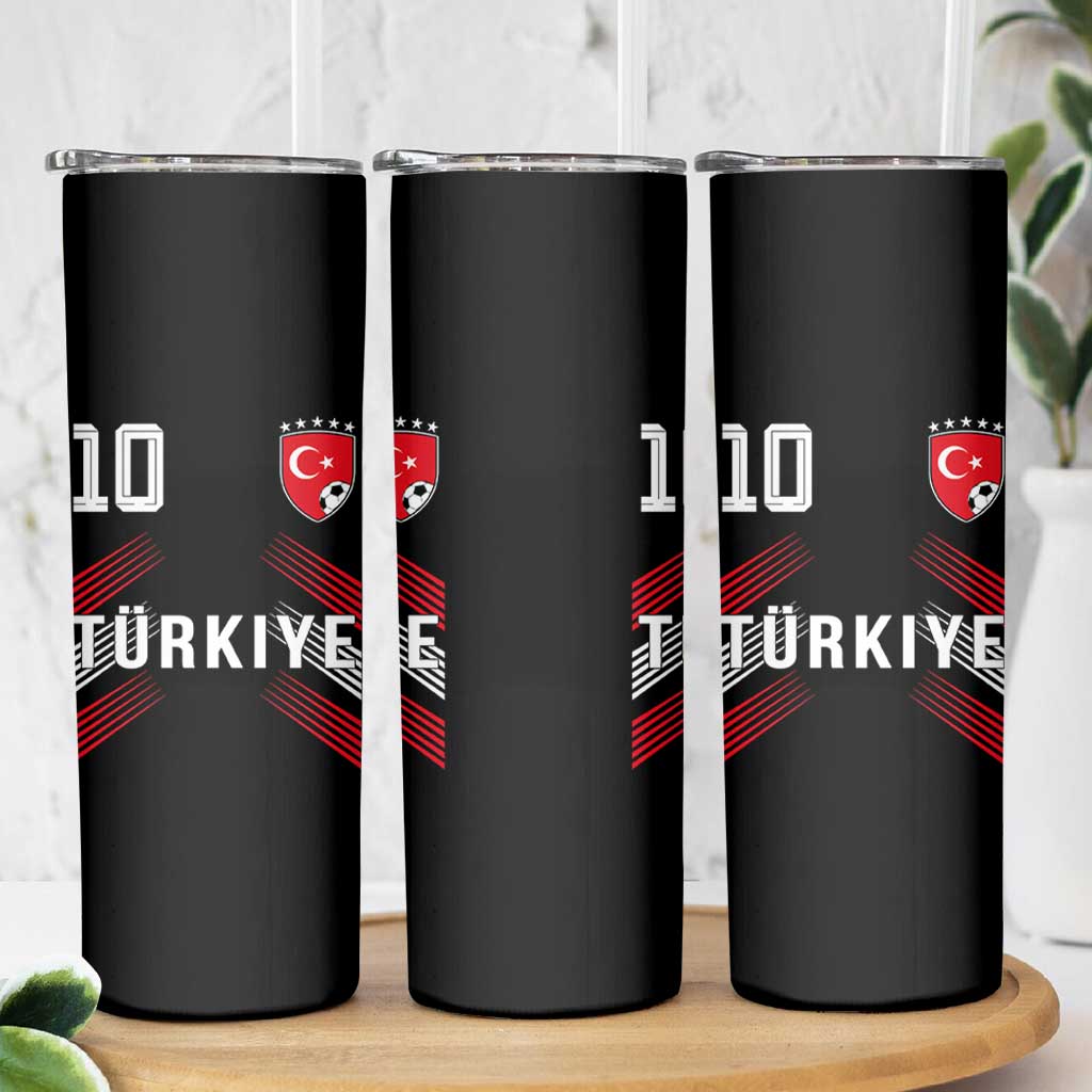 Proud Turkiye Soccer Fans Number 10 Jersey Style Skinny Tumbler Patriotic Turkish Football Turkey Sports Lover
