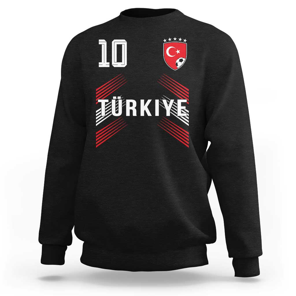 Proud Turkiye Soccer Fans Number 10 Jersey Style Sweatshirt Patriotic Turkish Football Turkey Sports Lover