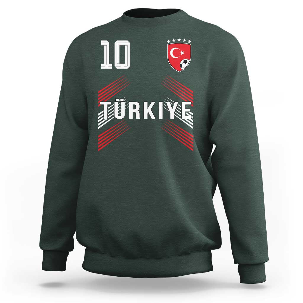 Proud Turkiye Soccer Fans Number 10 Jersey Style Sweatshirt Patriotic Turkish Football Turkey Sports Lover