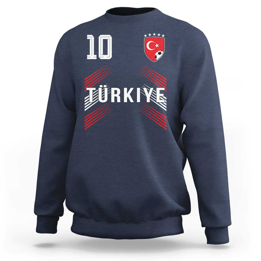 Proud Turkiye Soccer Fans Number 10 Jersey Style Sweatshirt Patriotic Turkish Football Turkey Sports Lover