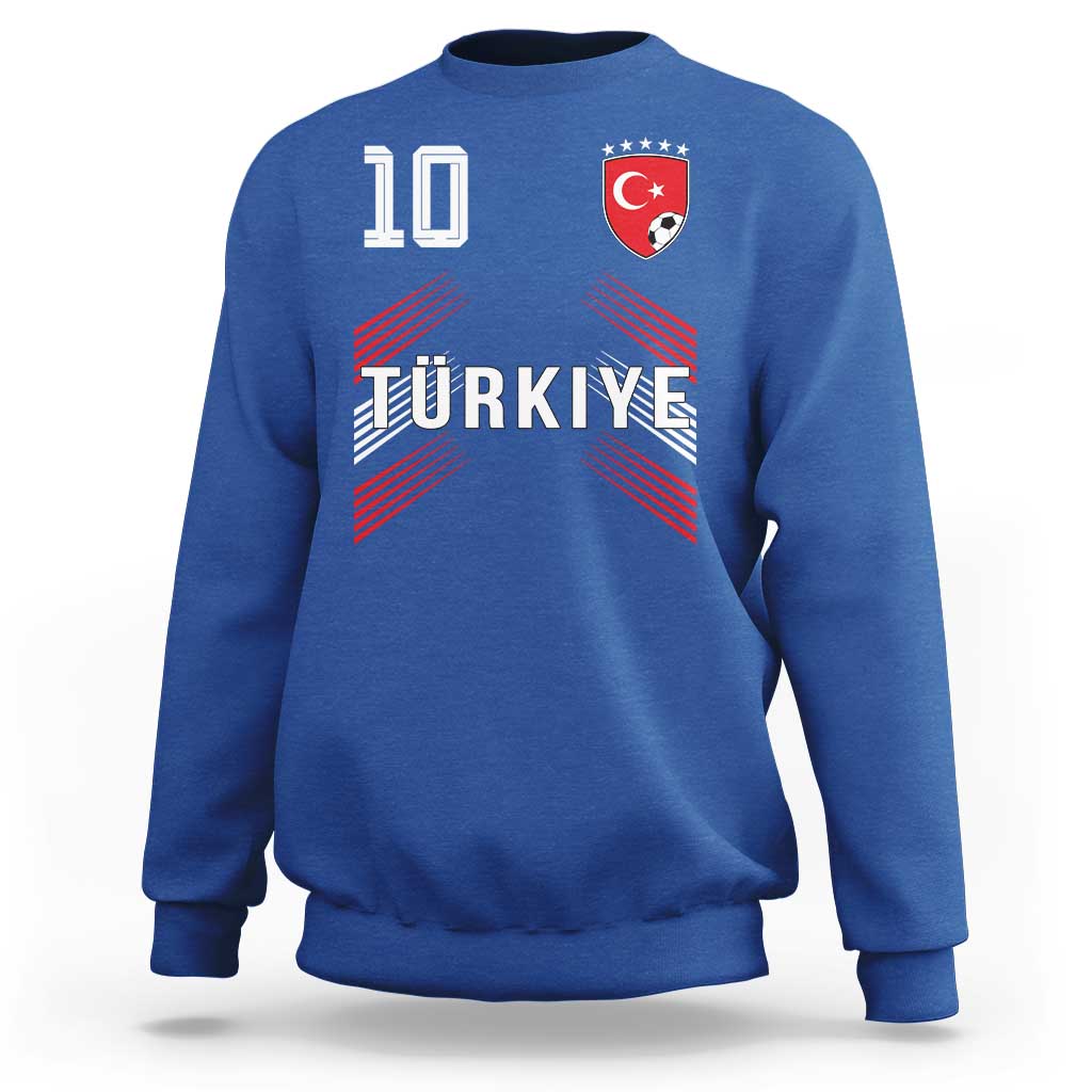 Proud Turkiye Soccer Fans Number 10 Jersey Style Sweatshirt Patriotic Turkish Football Turkey Sports Lover