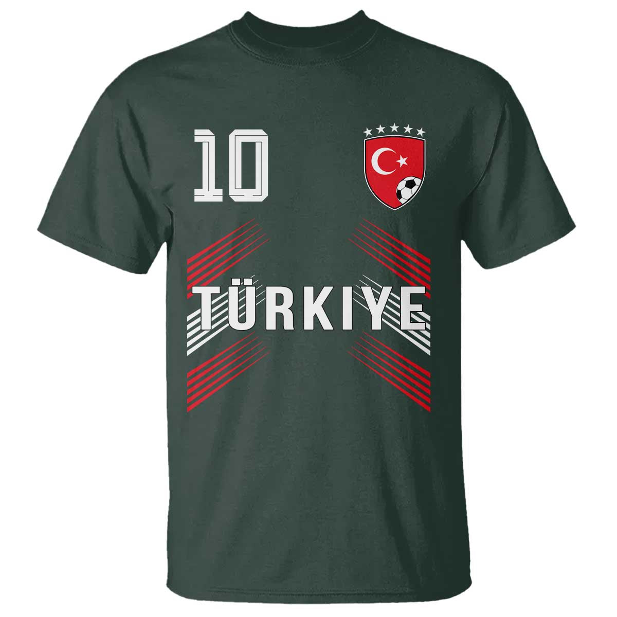 Proud Turkiye Soccer Fans Number 10 Jersey Style T Shirt Patriotic Turkish Football Turkey Sports Lover