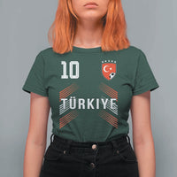 Proud Turkiye Soccer Fans Number 10 Jersey Style T Shirt For Women Patriotic Turkish Football Turkey Sports Lover