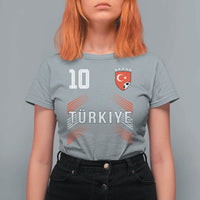 Proud Turkiye Soccer Fans Number 10 Jersey Style T Shirt For Women Patriotic Turkish Football Turkey Sports Lover