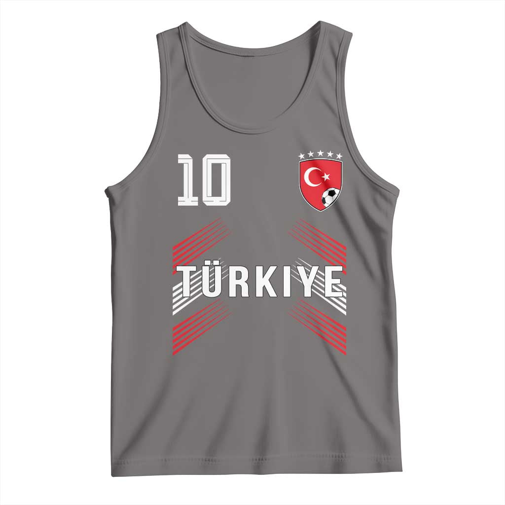 Proud Turkiye Soccer Fans Number 10 Jersey Style Tank Top Patriotic Turkish Football Turkey Sports Lover