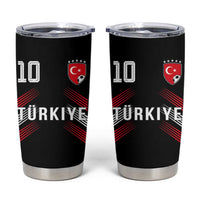 Proud Turkiye Soccer Fans Number 10 Jersey Style Tumbler Cup Patriotic Turkish Football Turkey Sports Lover
