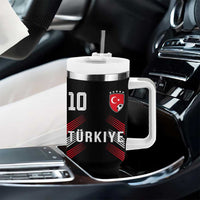 Proud Turkiye Soccer Fans Number 10 Jersey Style Tumbler With Handle Patriotic Turkish Football Turkey Sports Lover