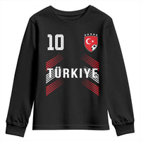 Proud Turkiye Soccer Fans Number 10 Jersey Style Youth Sweatshirt Patriotic Turkish Football Turkey Sports Lover