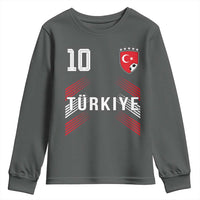 Proud Turkiye Soccer Fans Number 10 Jersey Style Youth Sweatshirt Patriotic Turkish Football Turkey Sports Lover