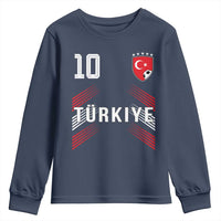 Proud Turkiye Soccer Fans Number 10 Jersey Style Youth Sweatshirt Patriotic Turkish Football Turkey Sports Lover