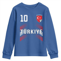 Proud Turkiye Soccer Fans Number 10 Jersey Style Youth Sweatshirt Patriotic Turkish Football Turkey Sports Lover