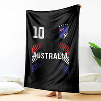 Australia Soccer Sports Graphic Number 10 Jersey Style Throw Blanket Proud Australian Football Fans Game Day Pride
