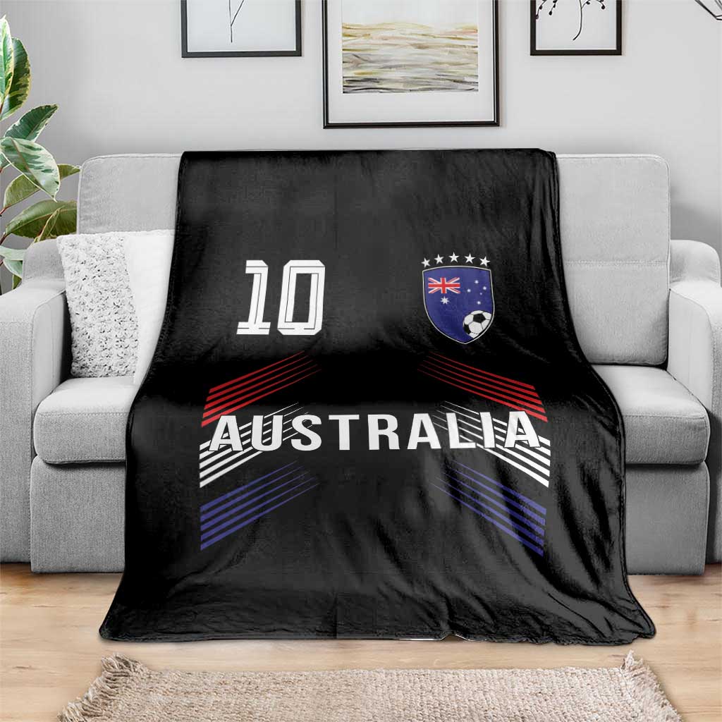 Australia Soccer Sports Graphic Number 10 Jersey Style Throw Blanket Proud Australian Football Fans Game Day Pride