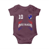 Australia Soccer Sports Graphic Number 10 Jersey Style Baby Onesie Proud Australian Football Fans Game Day Pride