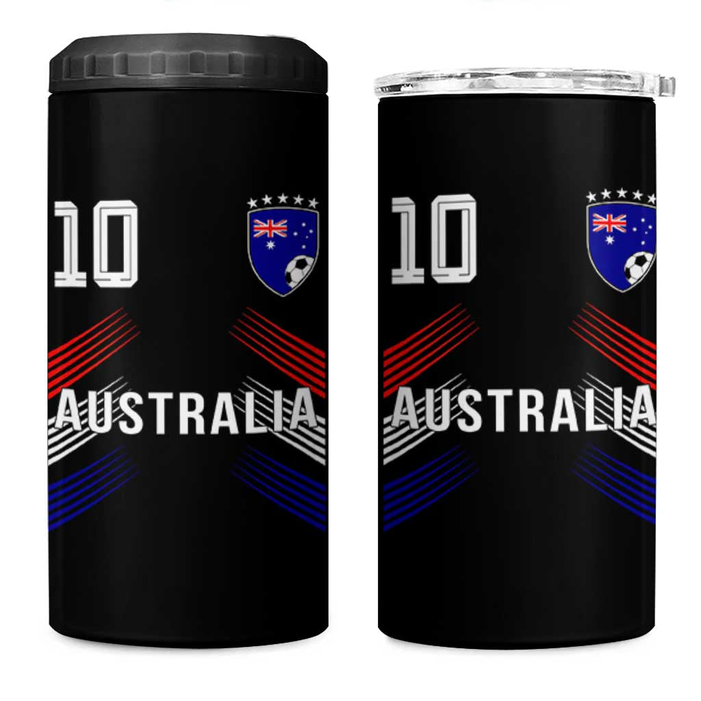 Australia Soccer Sports Graphic Number 10 Jersey Style 4 in 1 Can Cooler Tumbler Proud Australian Football Fans Game Day Pride