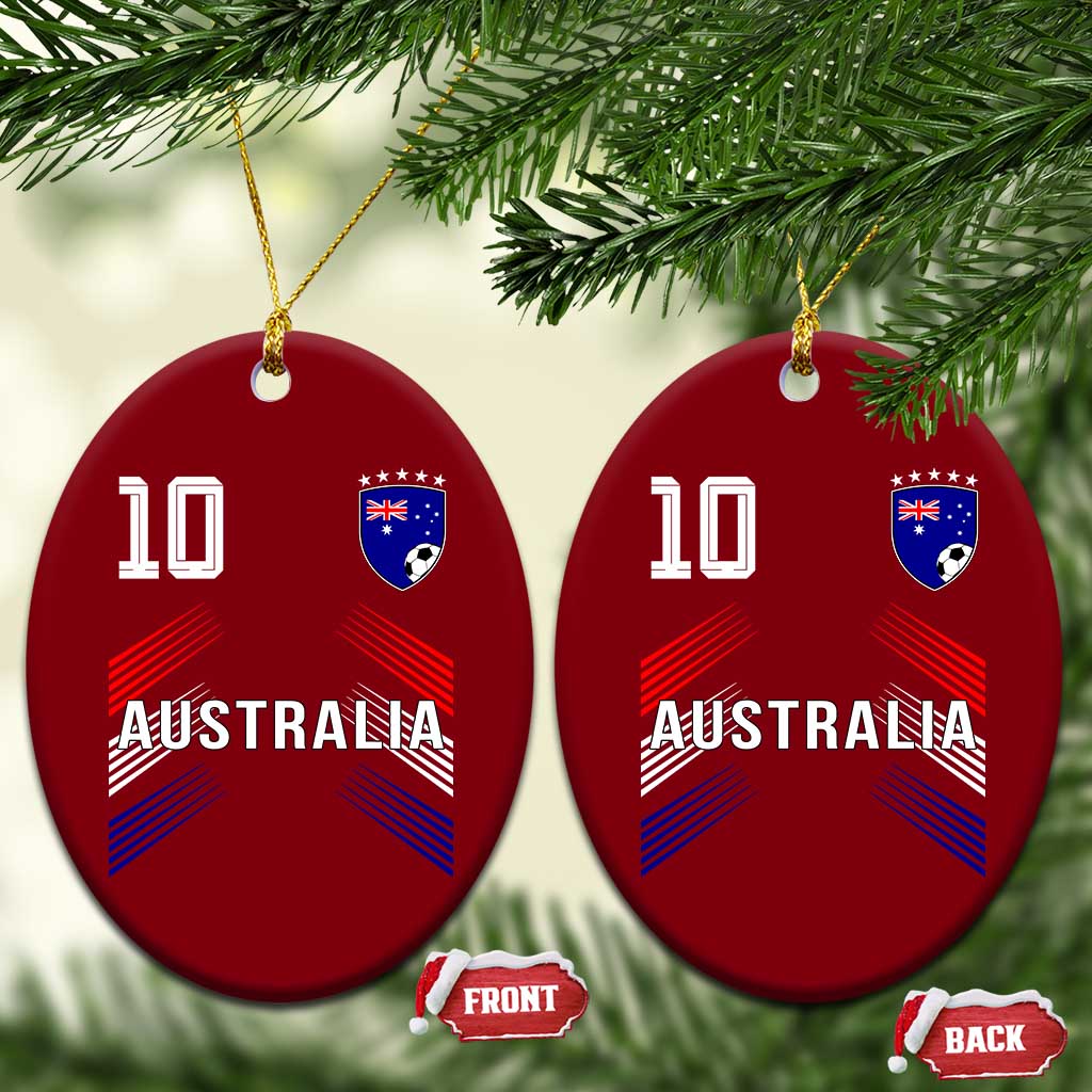 Australia Soccer Sports Graphic Number 10 Jersey Style Ceramic Ornament Proud Australian Football Fans Game Day Pride
