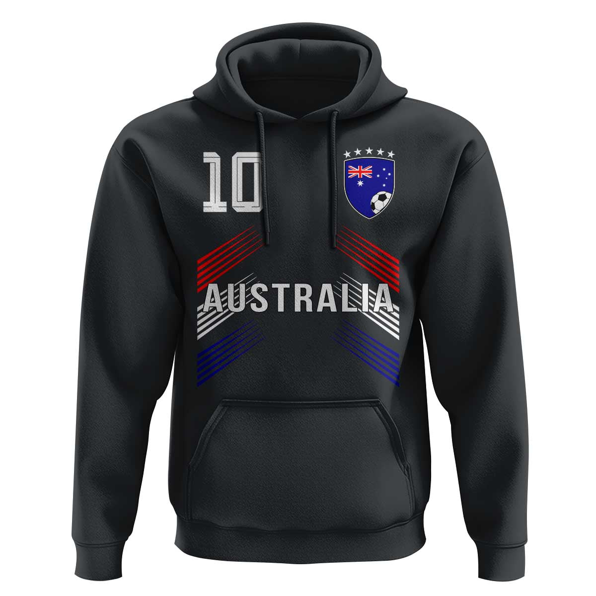 Australia Soccer Sports Graphic Number 10 Jersey Style Hoodie Proud Australian Football Fans Game Day Pride