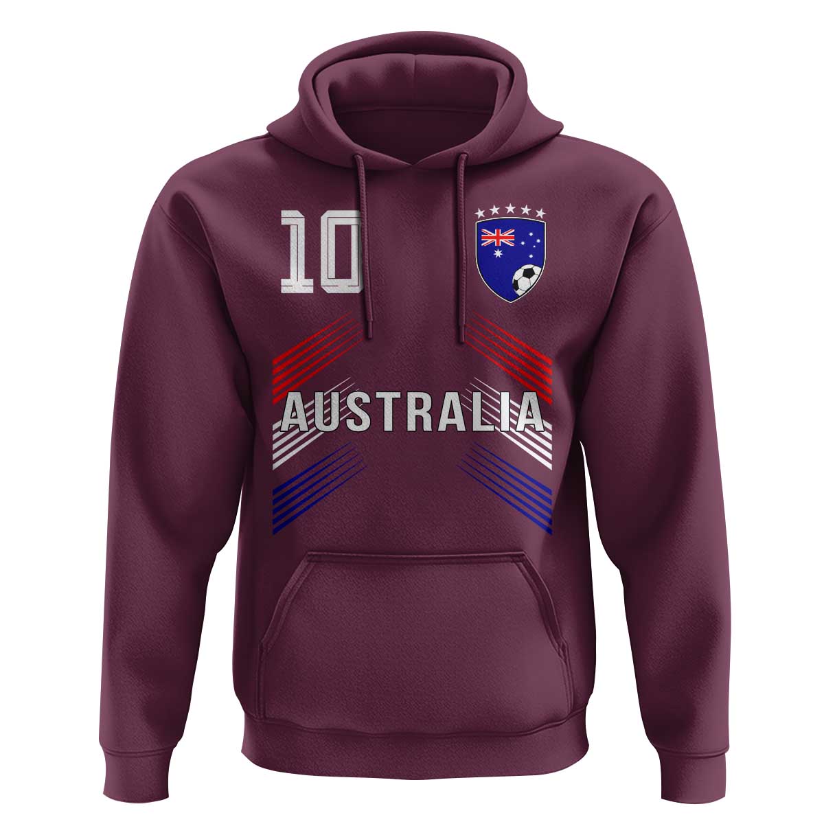 Australia Soccer Sports Graphic Number 10 Jersey Style Hoodie Proud Australian Football Fans Game Day Pride
