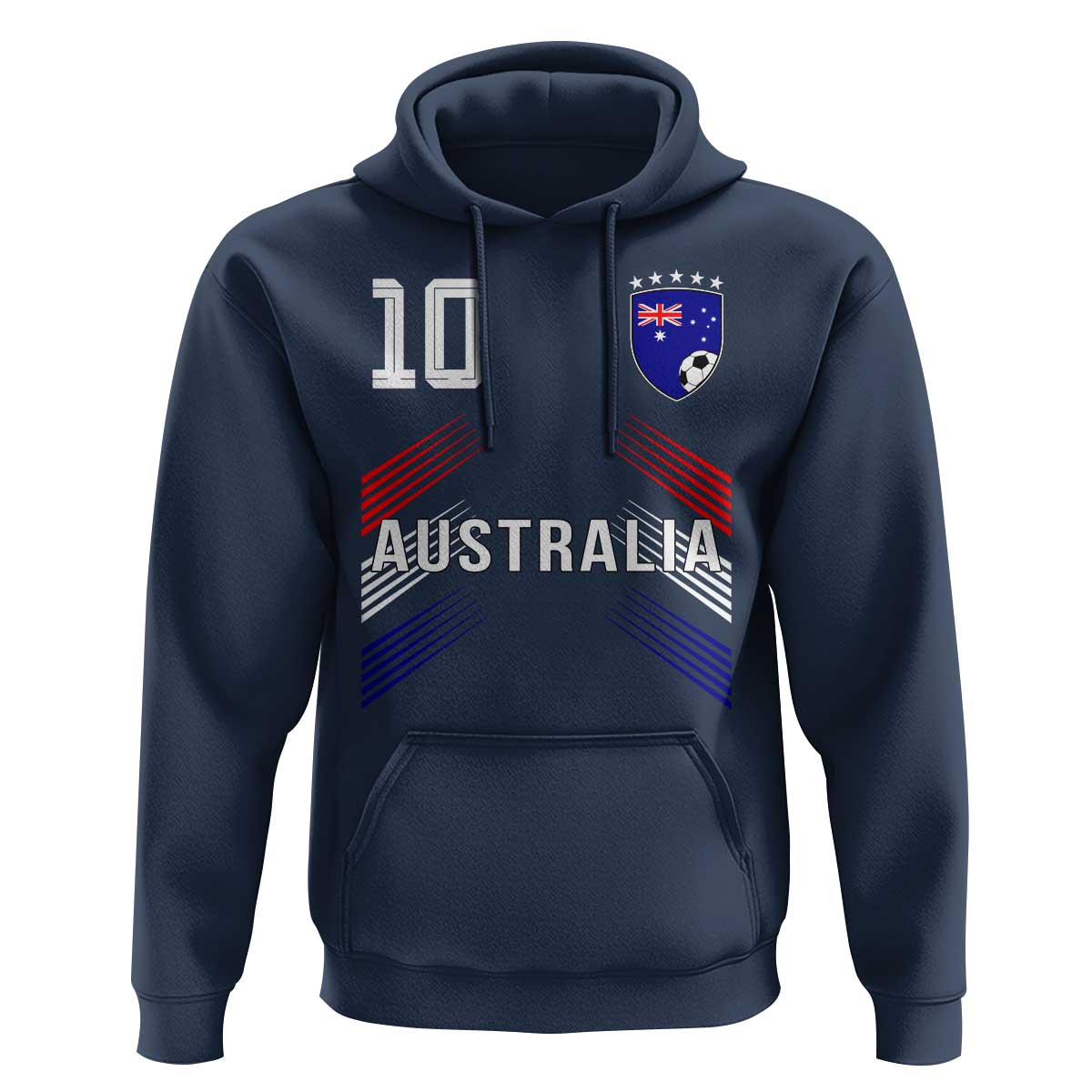 Australia Soccer Sports Graphic Number 10 Jersey Style Hoodie Proud Australian Football Fans Game Day Pride