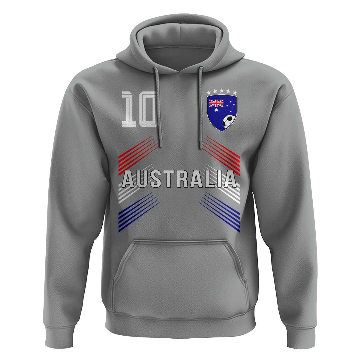 Australia Soccer Sports Graphic Number 10 Jersey Style Hoodie Proud Australian Football Fans Game Day Pride
