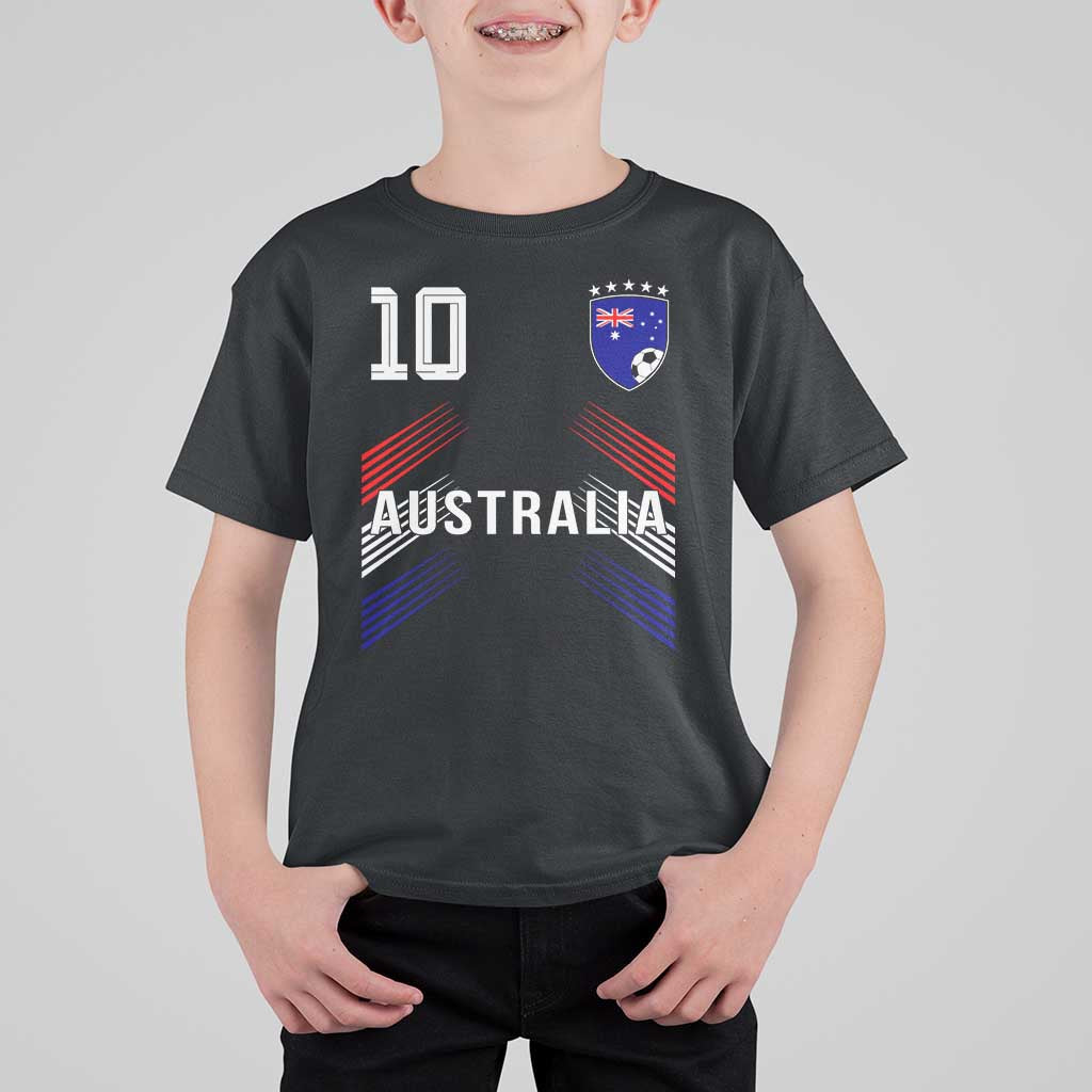 Australia Soccer Sports Graphic Number 10 Jersey Style T Shirt For Kid Proud Australian Football Fans Game Day Pride