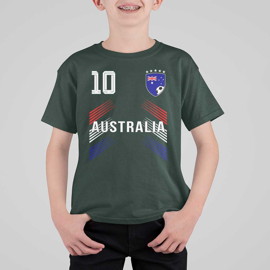 Australia Soccer Sports Graphic Number 10 Jersey Style T Shirt For Kid Proud Australian Football Fans Game Day Pride