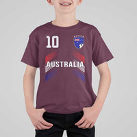 Australia Soccer Sports Graphic Number 10 Jersey Style T Shirt For Kid Proud Australian Football Fans Game Day Pride