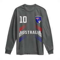 Australia Soccer Sports Graphic Number 10 Jersey Style Long Sleeve Shirt Proud Australian Football Fans Game Day Pride