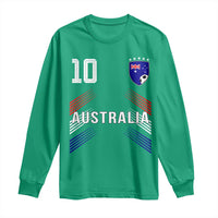 Australia Soccer Sports Graphic Number 10 Jersey Style Long Sleeve Shirt Proud Australian Football Fans Game Day Pride