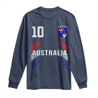 Australia Soccer Sports Graphic Number 10 Jersey Style Long Sleeve Shirt Proud Australian Football Fans Game Day Pride