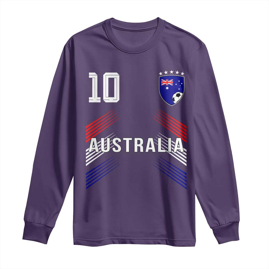 Australia Soccer Sports Graphic Number 10 Jersey Style Long Sleeve Shirt Proud Australian Football Fans Game Day Pride