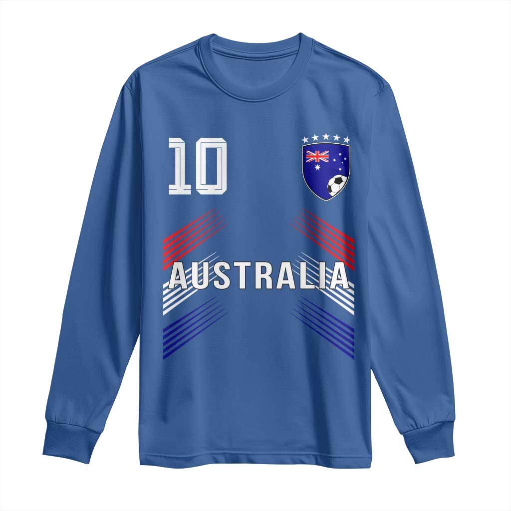 Australia Soccer Sports Graphic Number 10 Jersey Style Long Sleeve Shirt Proud Australian Football Fans Game Day Pride
