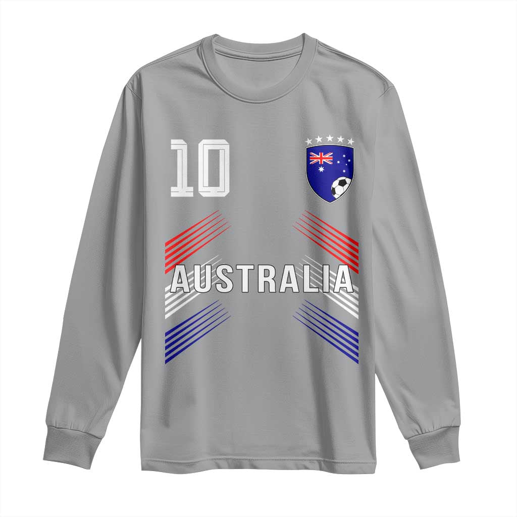 Australia Soccer Sports Graphic Number 10 Jersey Style Long Sleeve Shirt Proud Australian Football Fans Game Day Pride