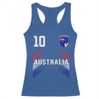 Australia Soccer Sports Graphic Number 10 Jersey Style Racerback Tank Top Proud Australian Football Fans Game Day Pride