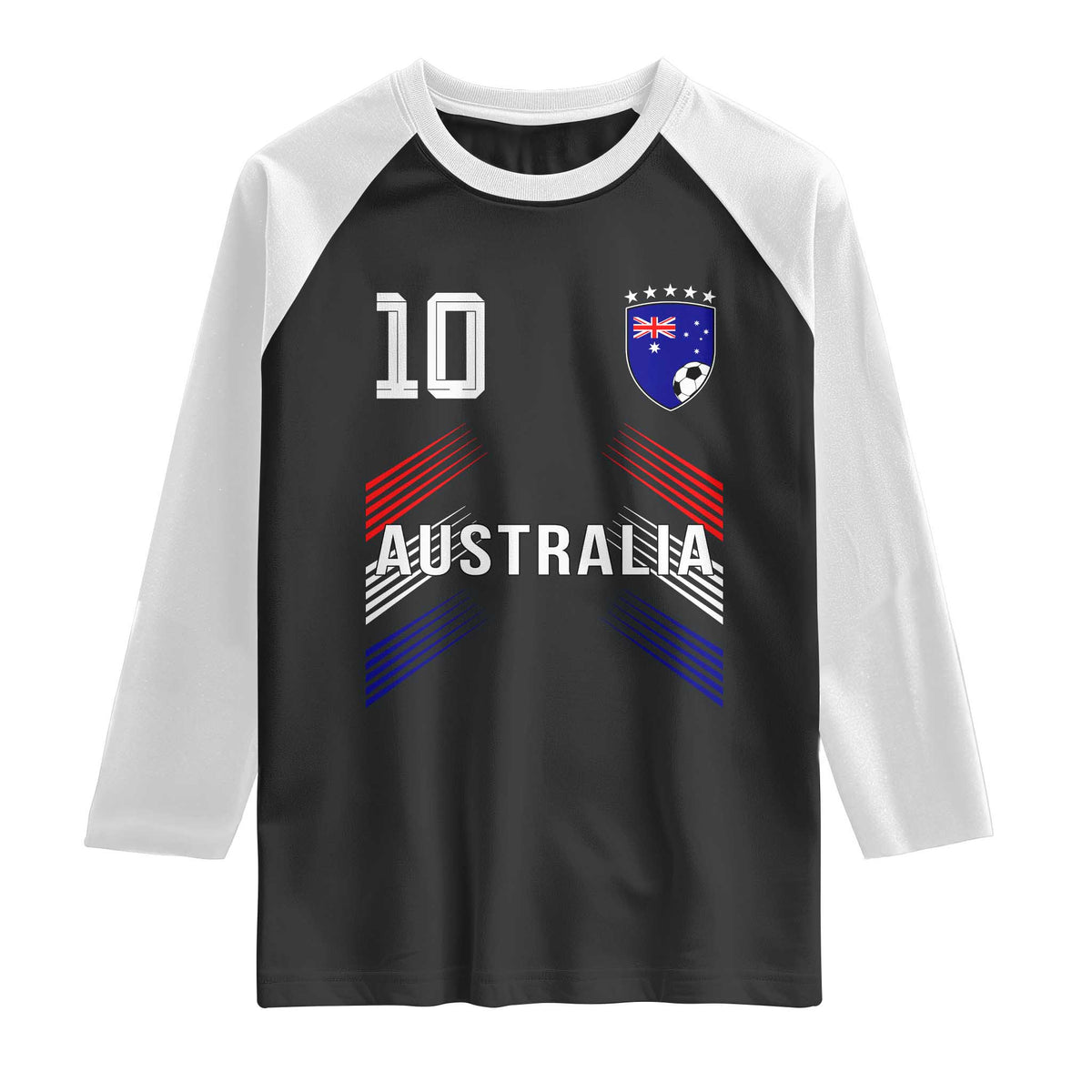 Australia Soccer Sports Graphic Number 10 Jersey Style Raglan Shirt Proud Australian Football Fans Game Day Pride