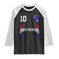 Australia Soccer Sports Graphic Number 10 Jersey Style Raglan Shirt Proud Australian Football Fans Game Day Pride