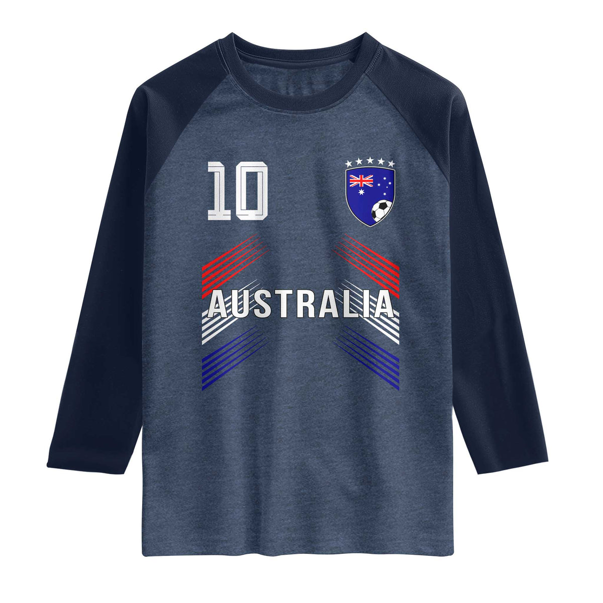 Australia Soccer Sports Graphic Number 10 Jersey Style Raglan Shirt Proud Australian Football Fans Game Day Pride