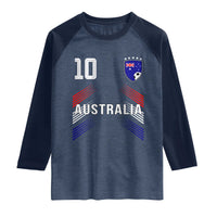 Australia Soccer Sports Graphic Number 10 Jersey Style Raglan Shirt Proud Australian Football Fans Game Day Pride