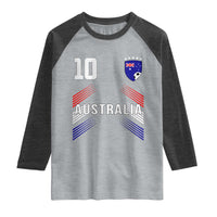 Australia Soccer Sports Graphic Number 10 Jersey Style Raglan Shirt Proud Australian Football Fans Game Day Pride